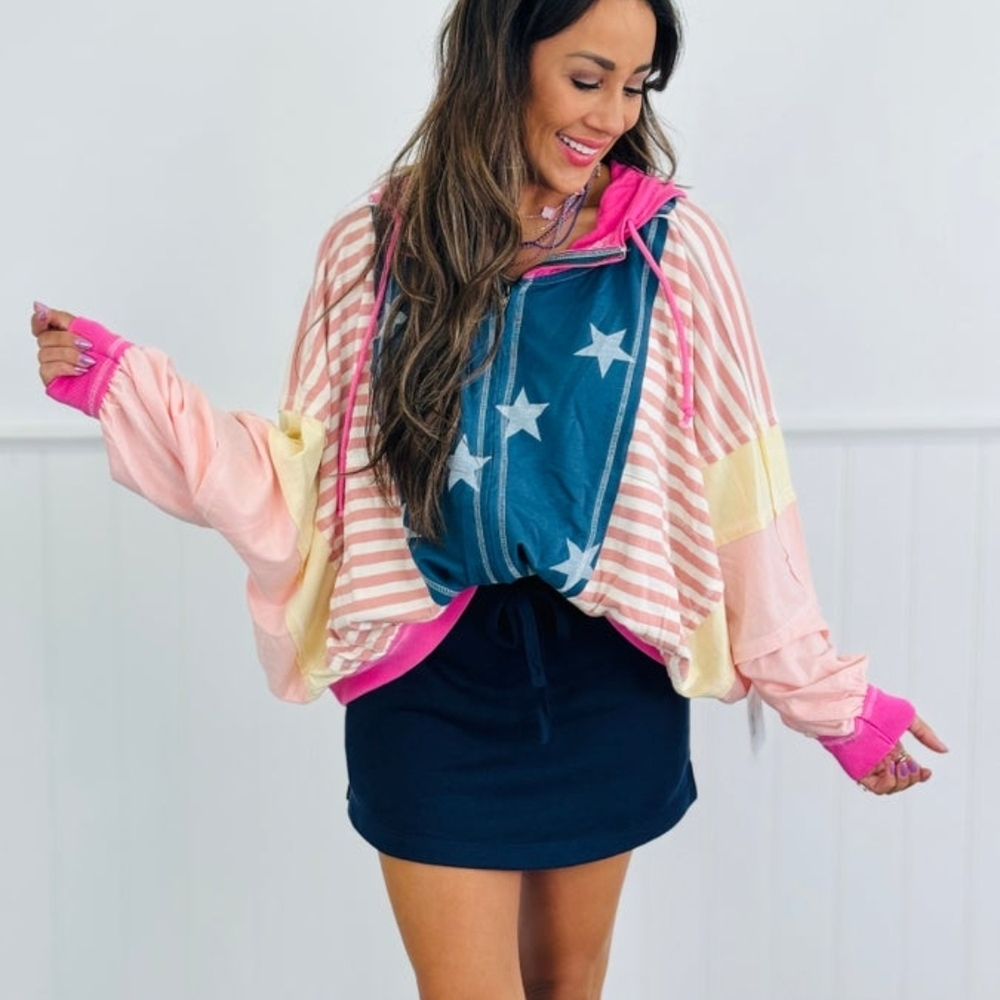 Colorful Striped Star Hoodie